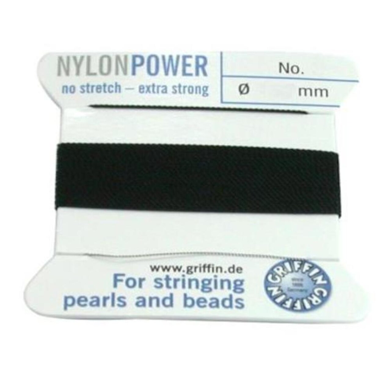 Black Griffin Nylon Bead Cord Beading Thread .7mm 2yds